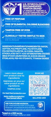 Tampax Pearl Plastic Tampons, Light Absorbency, Unscented, 36 Count (Pack of 2) (72 Total Count)