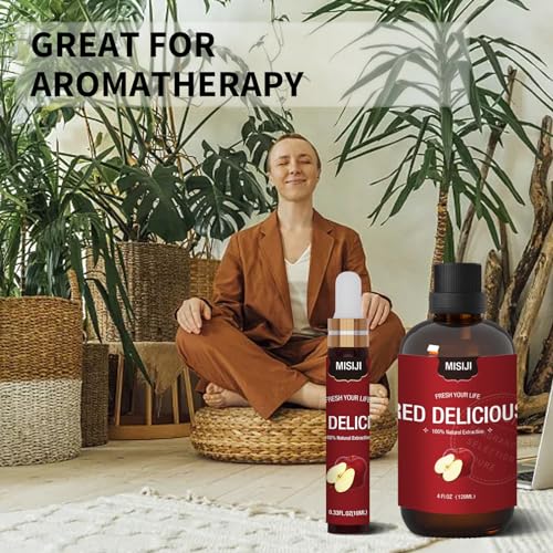 Essential Oils-MISIJI Apple Fragrance Essential Oils for Diffuser for Home 4FL.OZ Plus 0.33,Diffuser Oils Scents