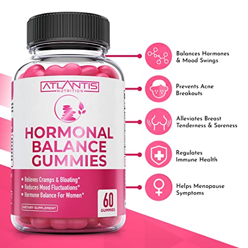 Hormonal Balance For Women & PMS Relief Gummies - Alleviates Cramps, Bloating, Mood Swings