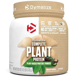 Dymatize Vegan Plant Protein, Smooth Vanilla, 25g Protein, 4.8g BCAAs, Complete 