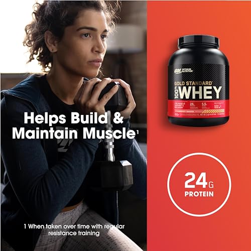 Optimum Nutrition Gold Standard 100% Whey Protein Powder, Strawberry Banana