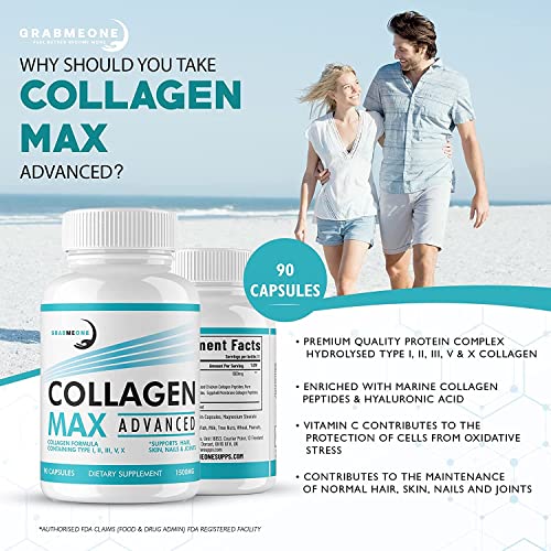 Premium Marine Collagen Supplements for Women, Ultra Potent Marine Collagen Capsules