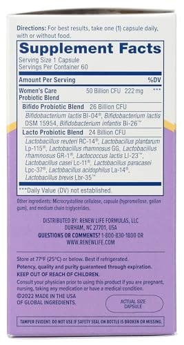 RENEW LIFE Ultimate Flora Vaginal Probiotic 50 Billion, 60 CT