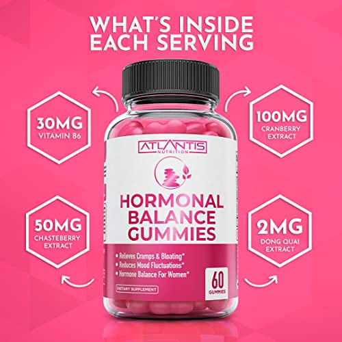 Hormonal Balance For Women & PMS Relief Gummies - Alleviates Cramps, Bloating, Mood Swings
