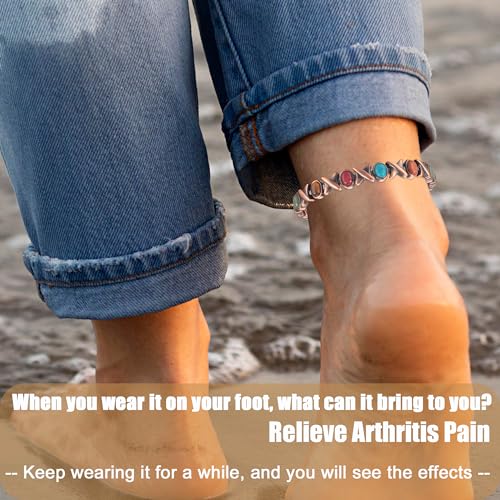 MagVIVACE Copper Anklet for Women for Arthritis and Joint, Magnetic Therapy Ankle Bracelet, Jewelry Gift