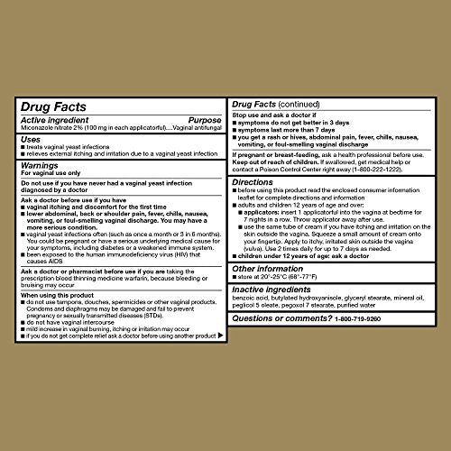 GoodSense Miconazole 7, Miconazole Nitrate Vaginal Cream (2 Percent), Vaginal Antifungal, 7-Day Treatment
