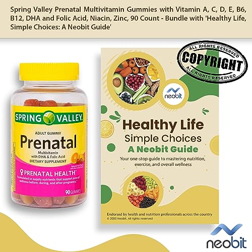 Spring Valley Prenatal Multivitamin Gummies with Vitamin A, C, D, E, B6, B12, DHA and Folic Acid