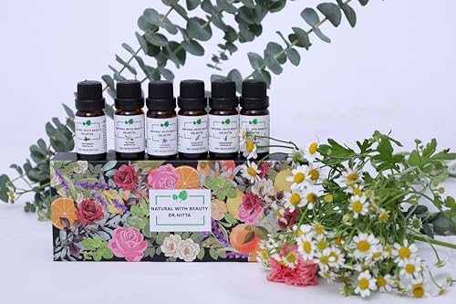 Essential Oils Set 100% Pure Natural DR.NITTA Top 6 Oils for Massage,Diffusers,Humidifier