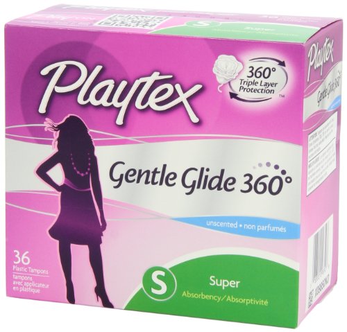 Playtex Simply Gentle Glide Unscented Tampons, Super Absorbency, 36 Count (Pack of 1)