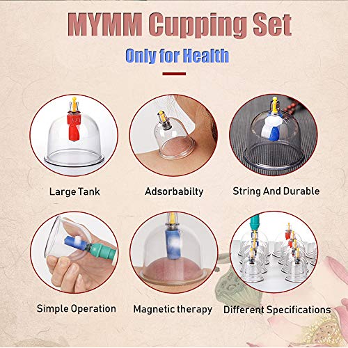 MYMM 12 Cupping Cups Sets Biomagnetic Traditional Professional Chinese Therapy Massage