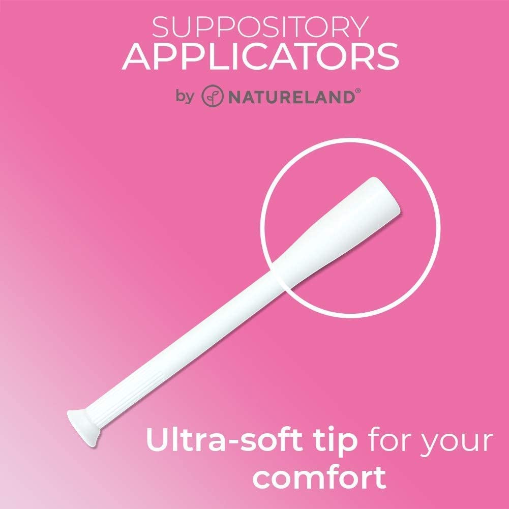 Natureland [40 Count Boric Acid Suppositories 600mg w/ [10 Pack] Vaginal Applicator - Feminine Care