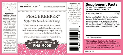 Herbalogic - Peacekeeper Liquid Herb Drops - Reduces PMS Related Mood Swings - Based on the Traditional