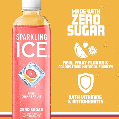 Sparkling Ice, Pink Grapefruit Sparkling Water, Zero Sugar Flavored Water, with Antioxidants