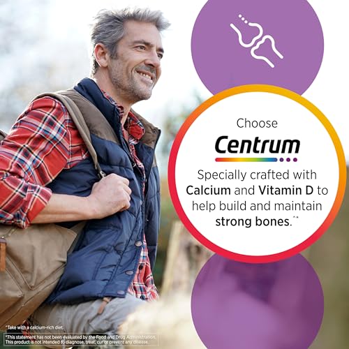 Centrum Silver Men's 50+ Multivitamin with Vitamin D3, B-Vitamins, Zinc for Memory