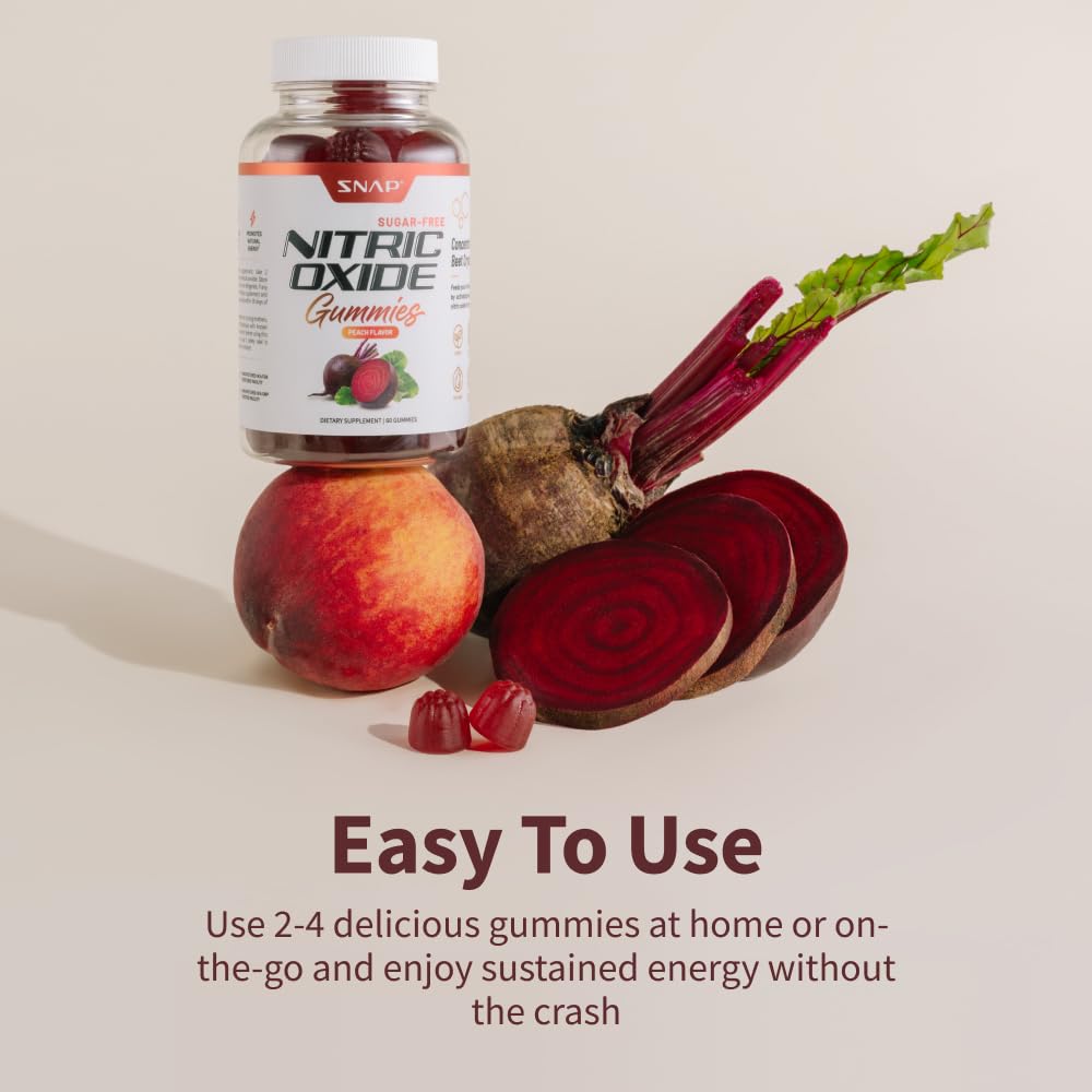 Snap Supplements Nitric Oxide Beet Root Gummies - Support Healthy Blood Circulation