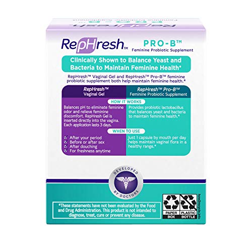 NEW RepHresh Pro-B Feminine Probiotic Supplement Non- Dairy Formula/Vegetarian Capsule, 28ct