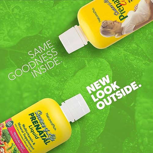 NaturesPlus Source of Life Prenatal Liquid, Tropical Fruit - 30 fl oz - Multivitamin