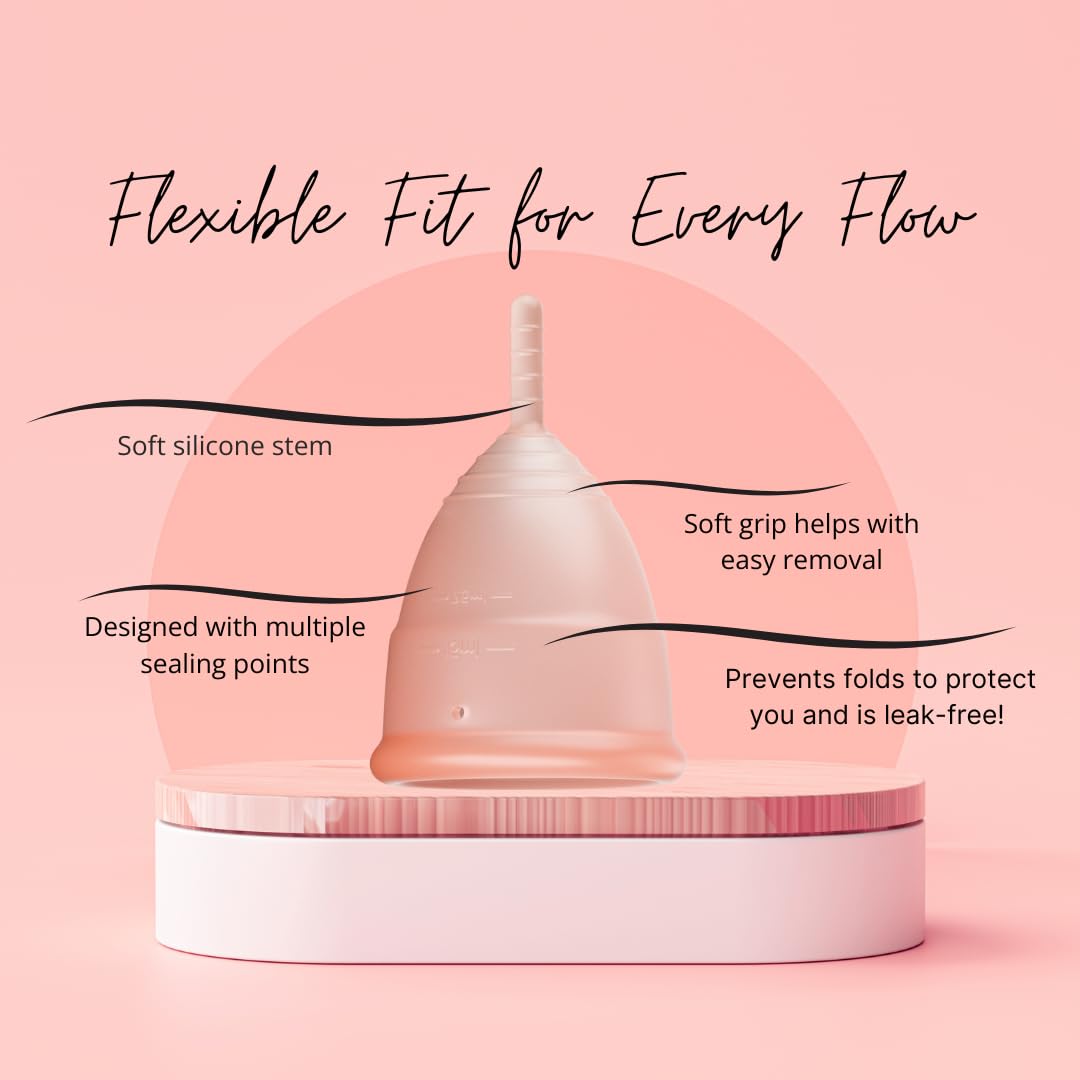 Flow Fairy Reusable Menstrual Cup with Applicator for Easy Insertion- 100% Medical Grade Silicone Period Cup