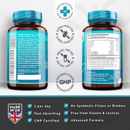 Marine Collagen 1000mg Enhanced with Hyaluronic Acid 100mg - 90 Super Strength Capsules