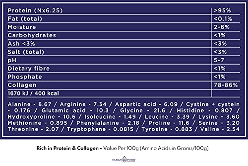 Clean & Pure Collagen Powder, Lab Tested Bovine Peptides with No or Zero Growth Hormones, Pesticides or Vet Meds - 400g