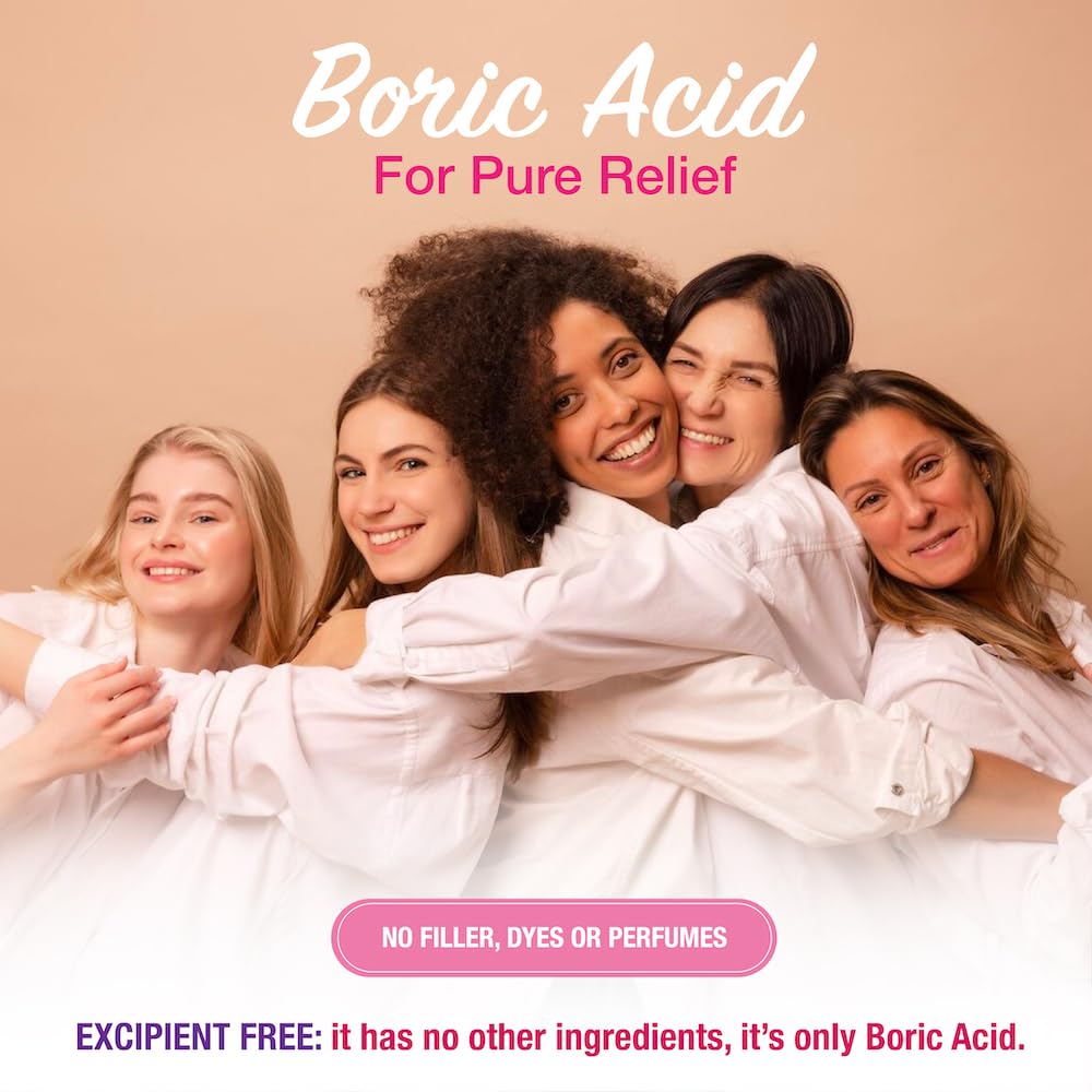 Puregen Labs Boric Acid 600 mg Vaginal Suppositories - 100% Pure | All Natural Without Dyes or Fillers