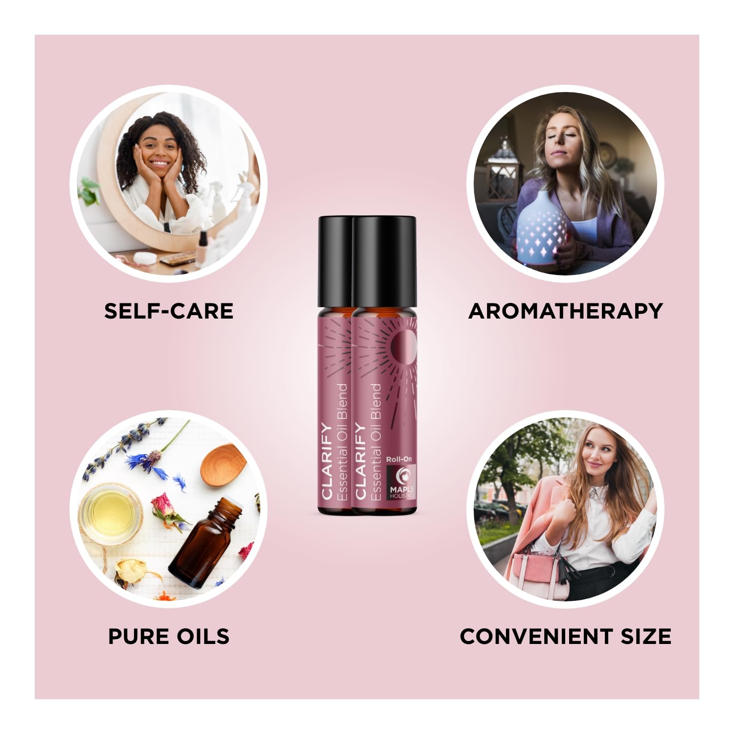 Headache Essential Oil Roll On - Clarify Essential Oil Blend Headache Roll On with Aromatherapy Oils