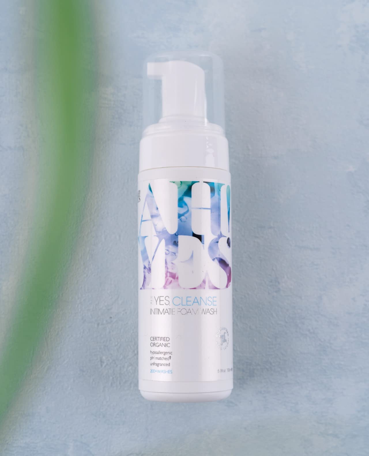 AH! YES CLEANSE Gentle, Organic Foaming Feminine Wash- Unfragranced, pH Matched Vaginal Wash