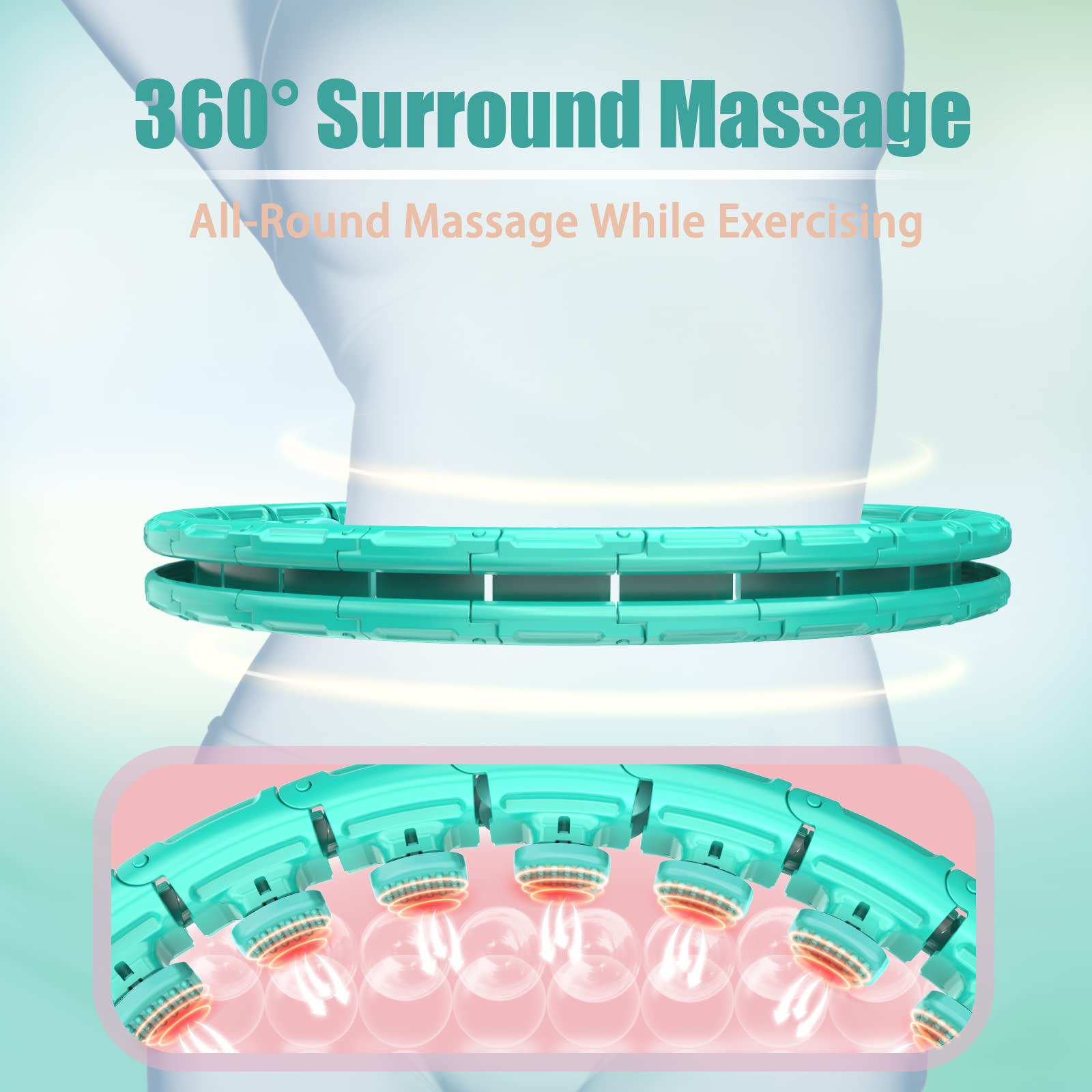 OurStarry 32 Knots Weighted Workout Hoop Plus Size, Smart Waist Exercise Ring