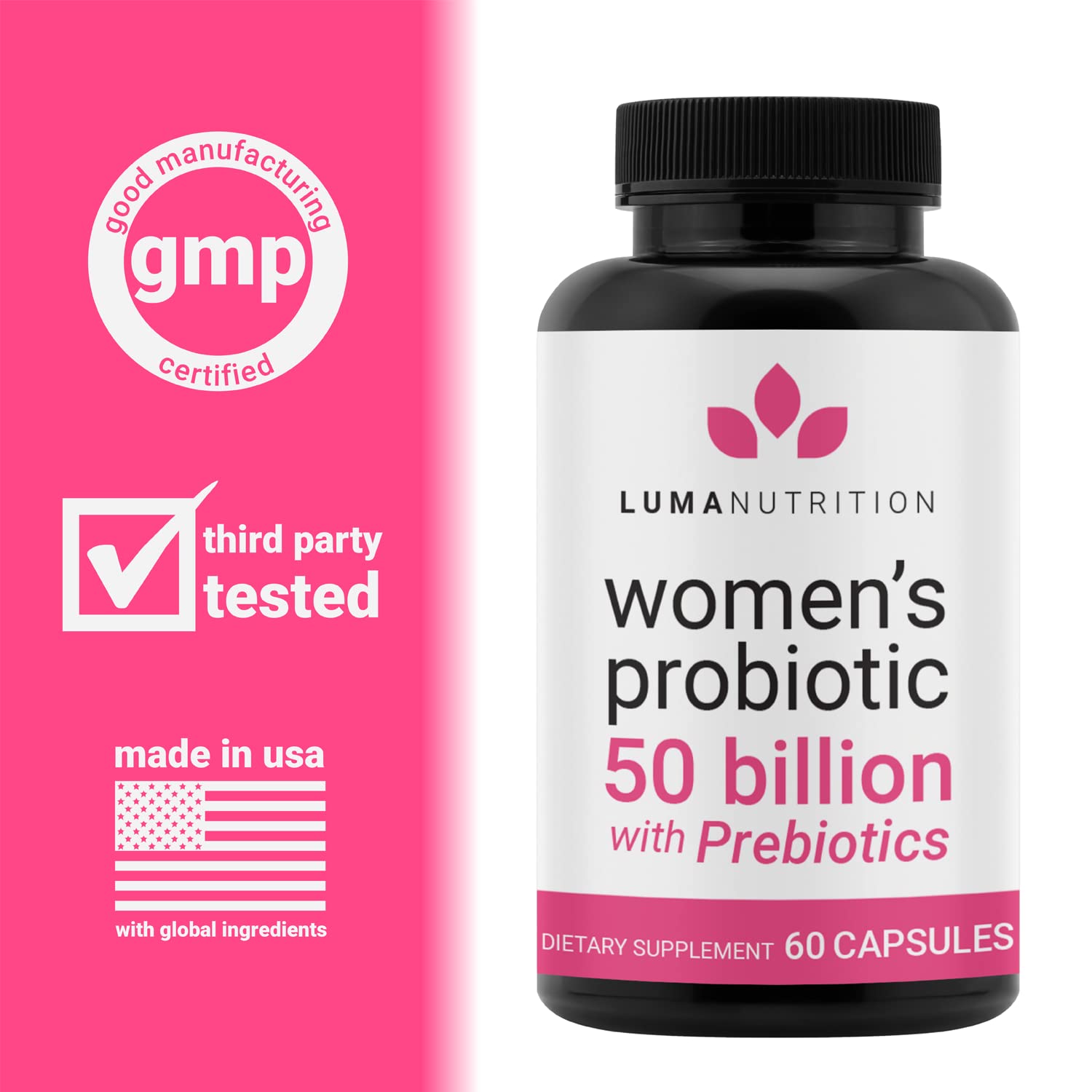 Luma Nutrition Probiotics for Women with Prebiotics - 50 Billion CFU - Formulated for Digestive