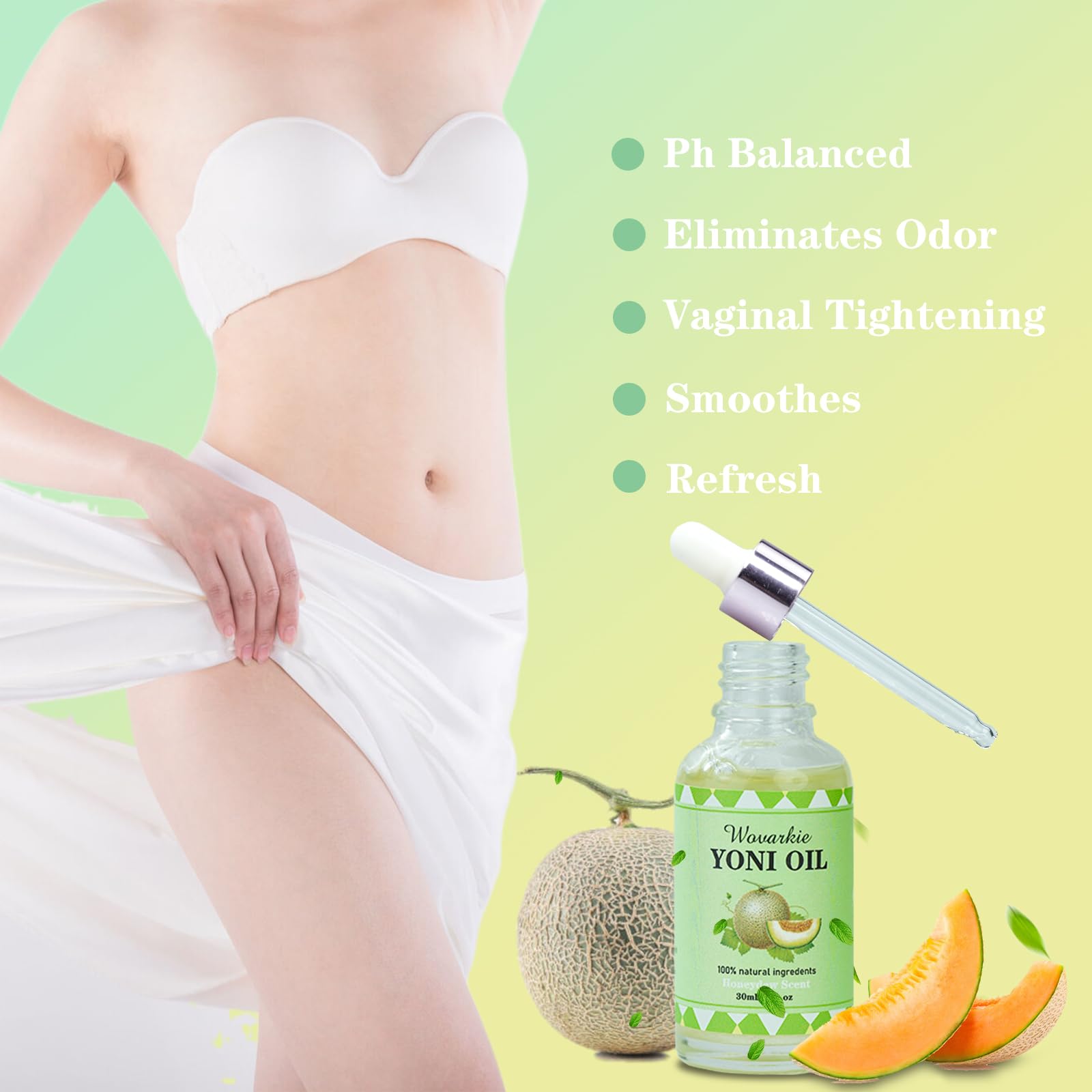 2 Packs Yoni Oil for Women, 1 fl oz/30 ml Feminine Oil Intimate Deodorant for Women, Restores Ph