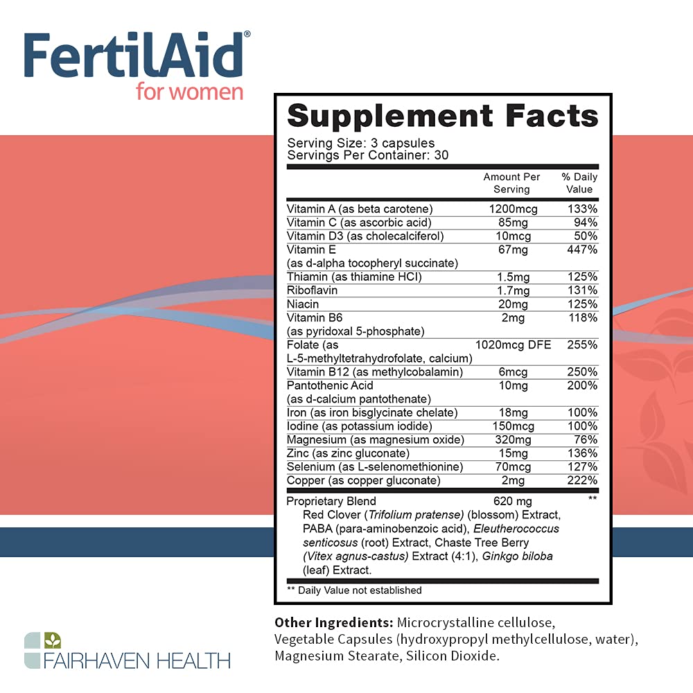 FertilAid for Women & Ovaboost Combo, Female Fertility Supplement & Natural Fertility Vitamin