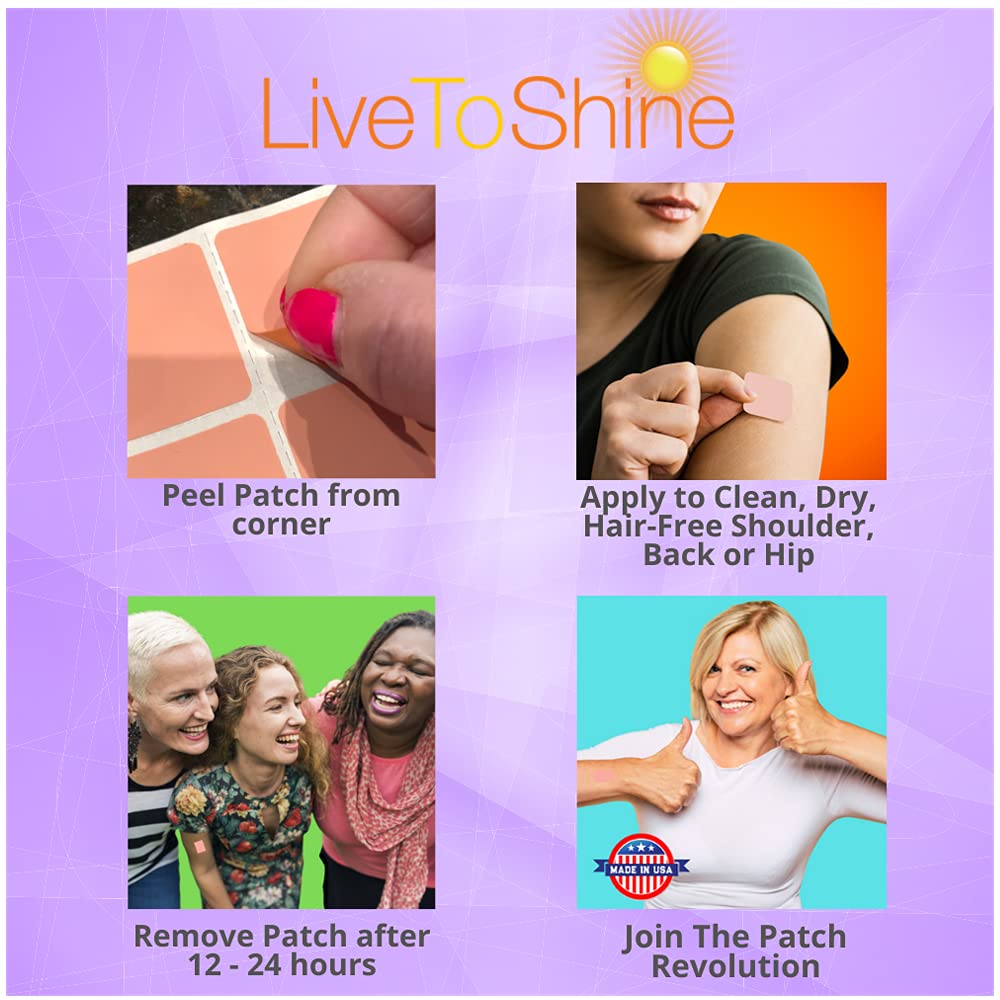 Menopause Relief Topical Patches - 30 Days Supply - USA Made by Live To Shine