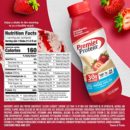 Premier Liquid Protein Shake -24 Vitamins & Minerals/Nutrients to Support Immune Health