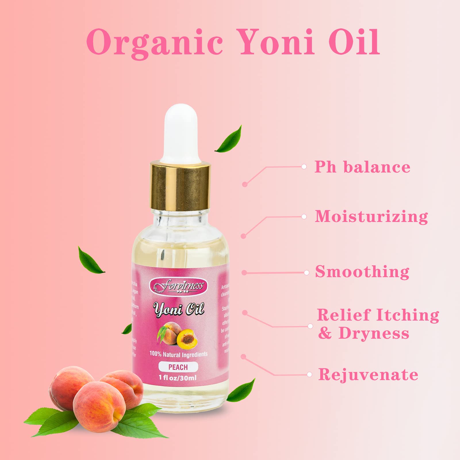 forvirness Feminine Wash & Natural Yoni Oil Set - Cleanse, Remove Odor, pH Balance for Women