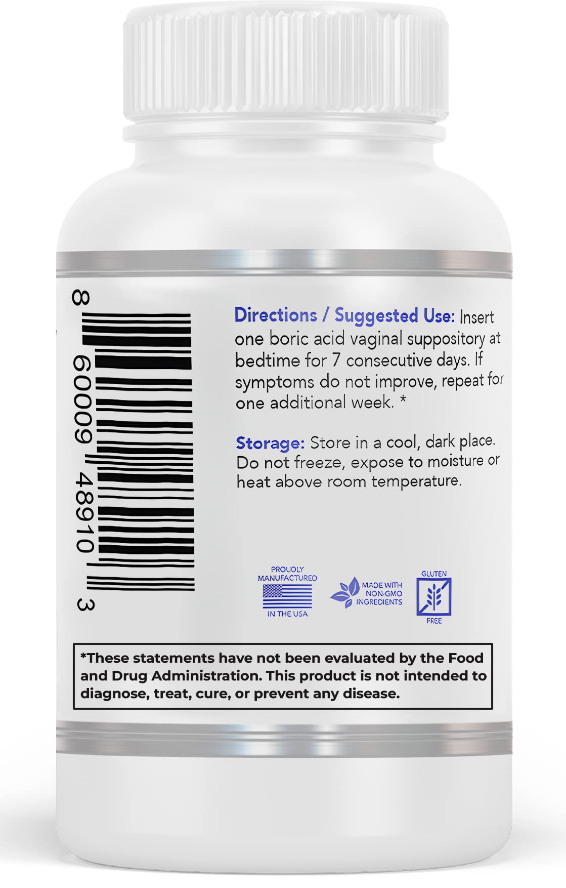 Simpli Supplements 60 Boric Acid Suppositories - Modern Support & Ancient Remedy - Scientifically