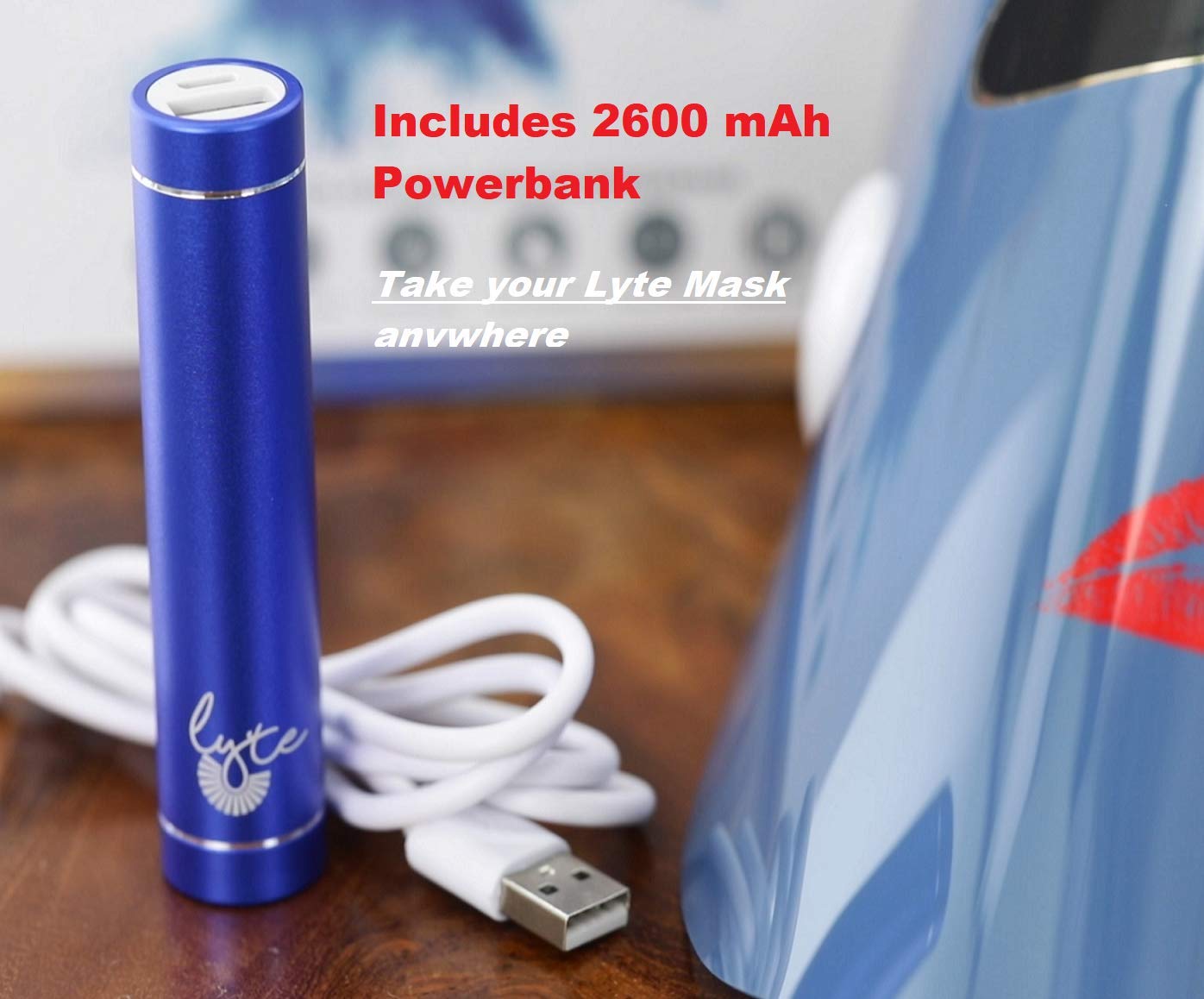 Lyte Wireless LED Light Therapy Mask Red Blue Amber 3 Color Light Weight| Includes Power