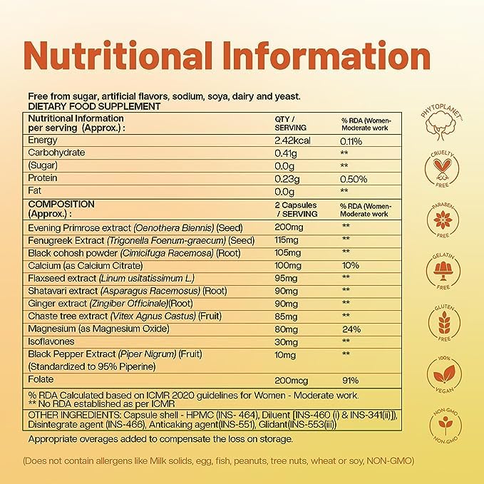 Happy Pause Capsules, Menopause Supplements for Women, Natural Support for Hot Flashes, Hormone