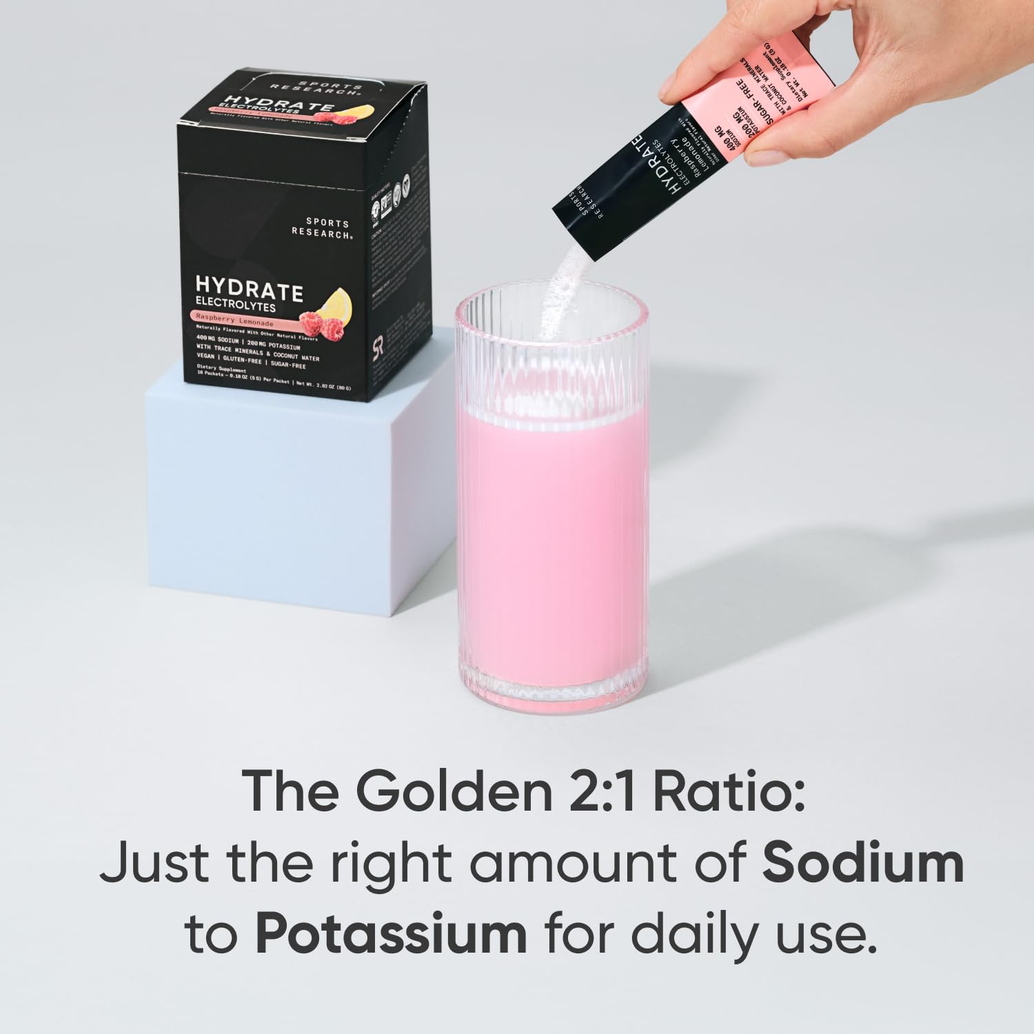 Sports Research Hydrate Electrolytes Powder Packets - Sugar-Free & Naturally Flavored