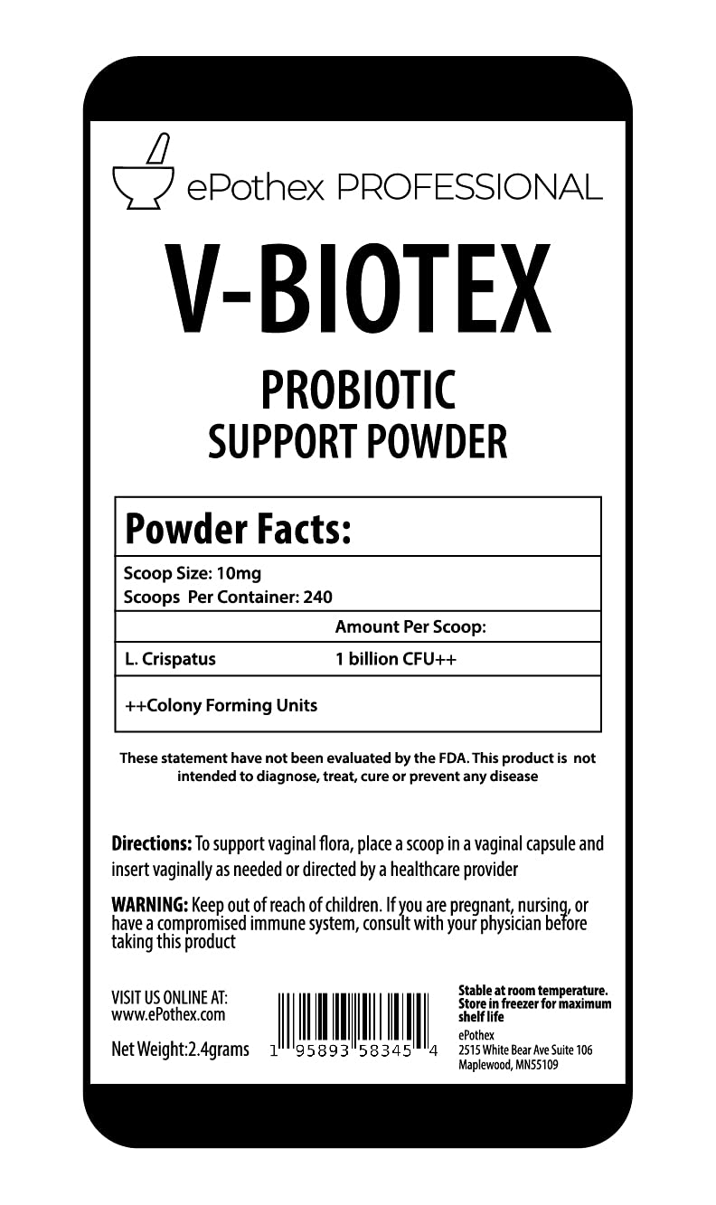 EPOTHEX V-Biotex - Pure L. Crispatus Probiotic Powder | Vaginal Probiotic | Promotes Vaginal & Urinary Health