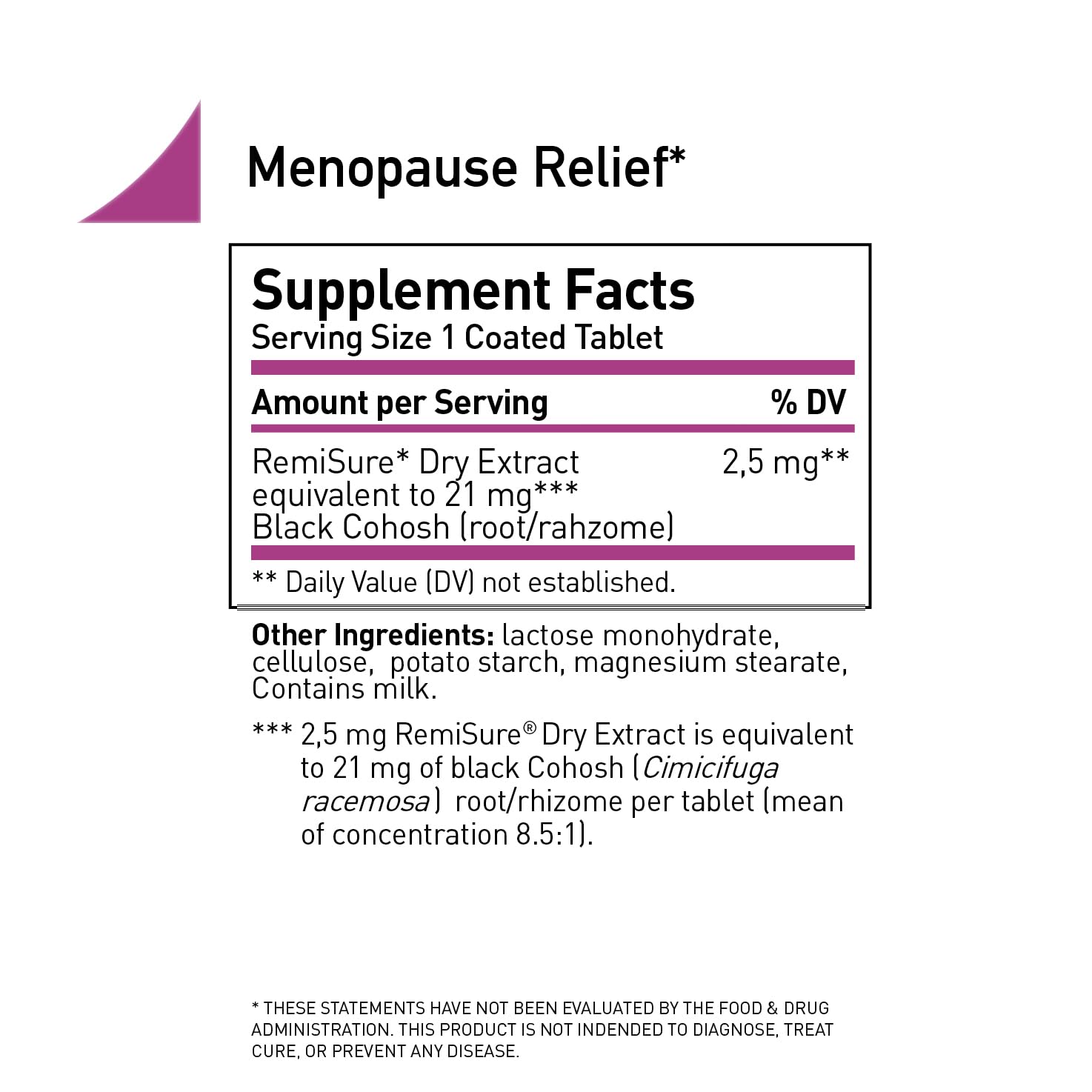 Remifemin - Menopause Symptoms Relief - Clinically Proven Ingredients - Menopause Supplements