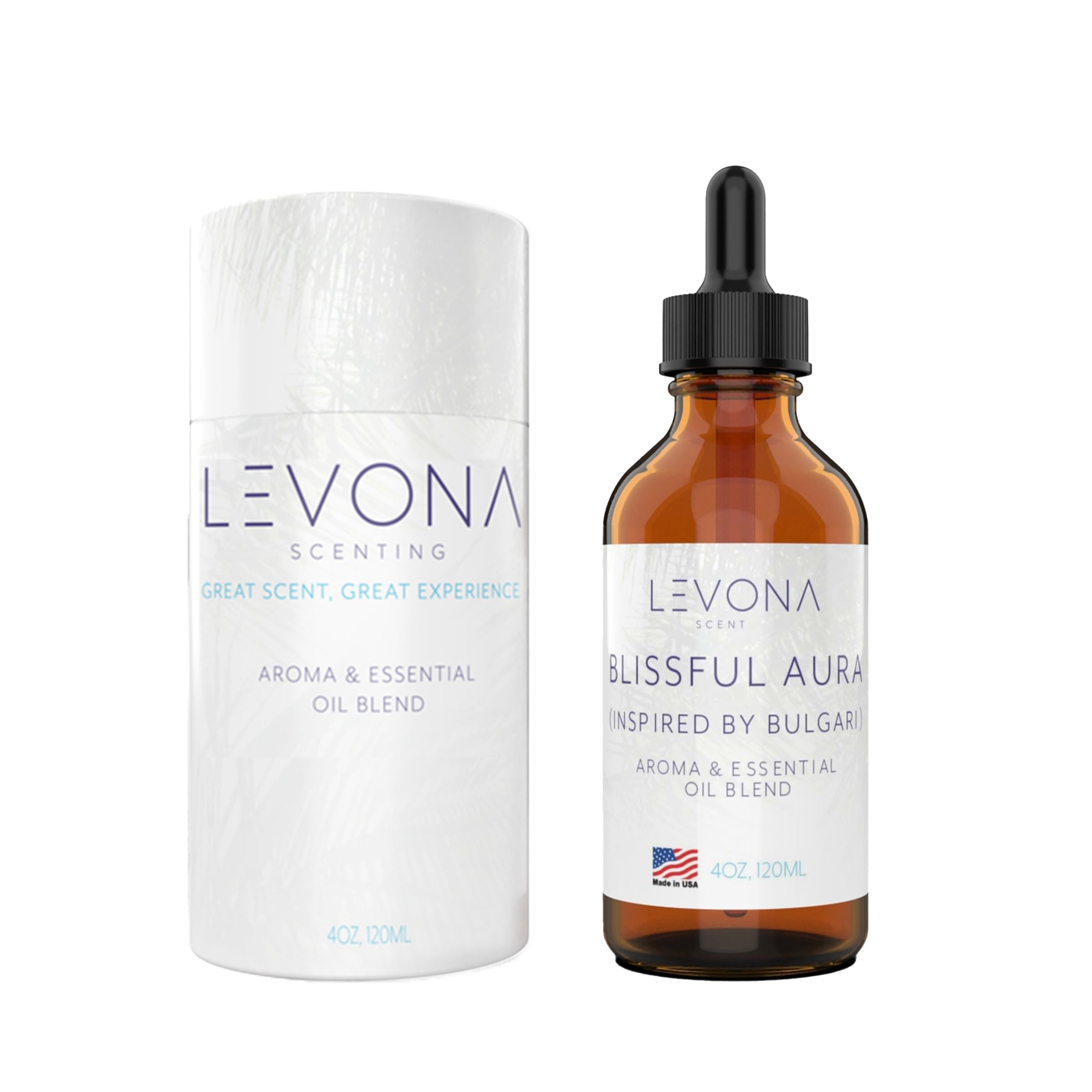 Levona Scent Essential Oils for Diffuser: Blissful Aura Inspired by Bulgari with Notes of Amber