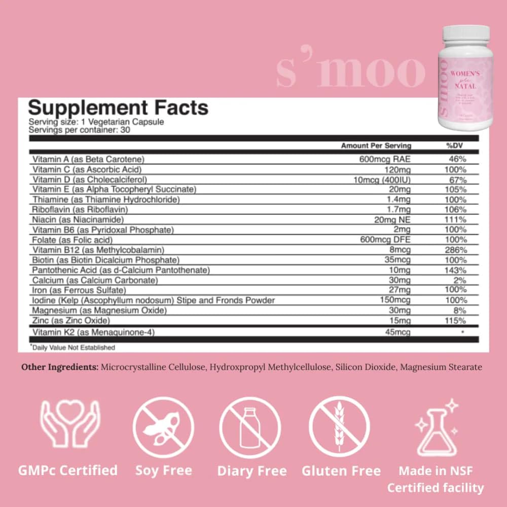 Prenatal Vitamins for Women with Iron, Vitamin D, Calcium & More, Supports Healthy Pregnancy