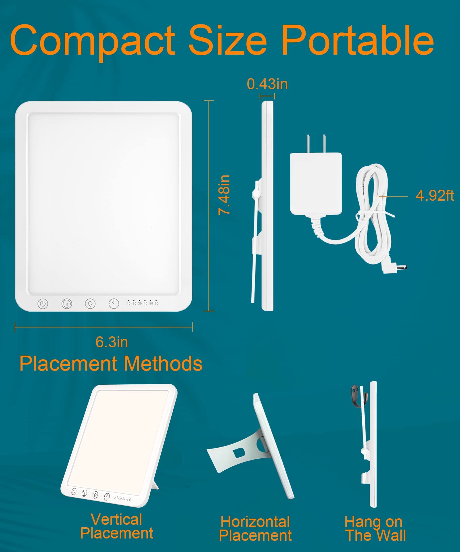 Sotipevs Light Therapy Lamp - 15,000 Lux Sun Lamp, UV-Free Therapy Light with 3 Color Temperature