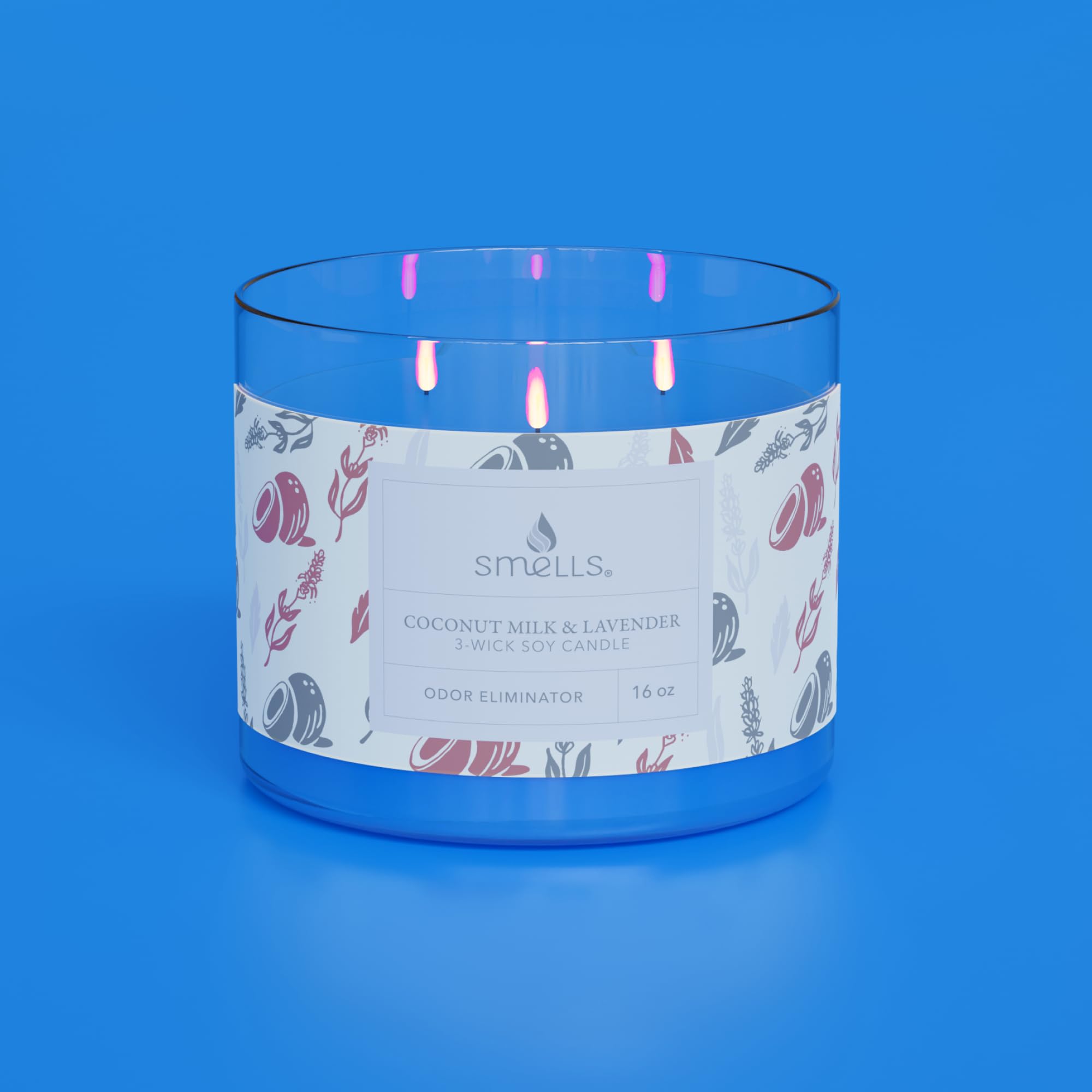 Smells - Odor Eliminator - Premium Soy Wax Jar Scented Candle 12oz. and 16oz. - 100% Cotton Single Wick