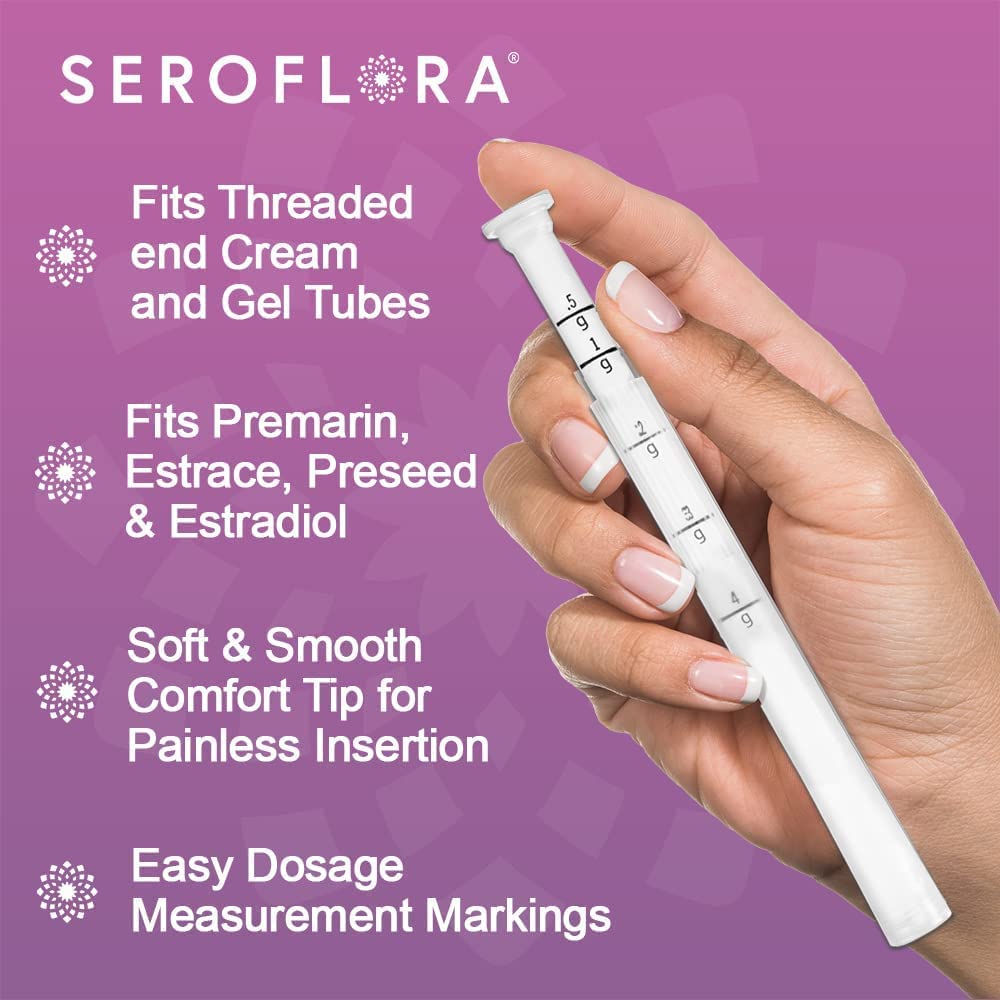 Seroflora Disposable Plastic Vaginal Applicators - Threaded End to Fit OTC Gels, Lubes or Creams Products