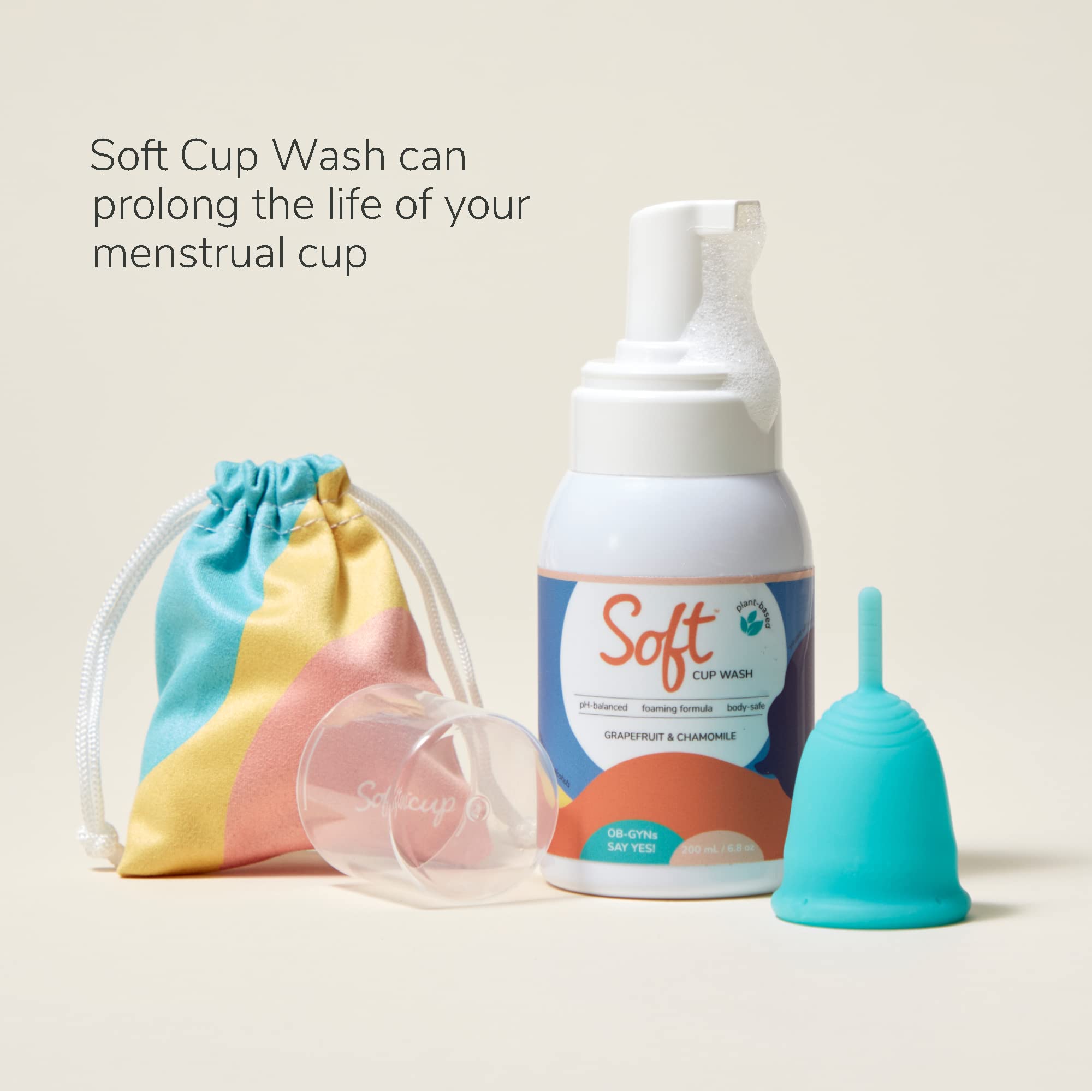 Soft Cup Wash | Menstrual Cup Cleanser for Silicone Period Cups | 6.8 oz | pH-Balanced