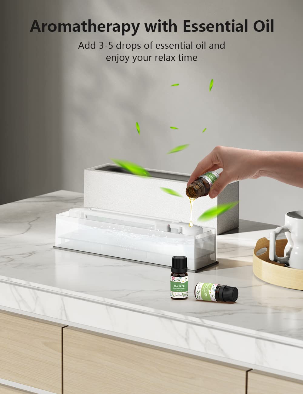 Shiawase Oil Diffuser, 200ml Flame Essential Oil Diffuser/Humidifier, Bedrock Fire Air Scent Diffuser