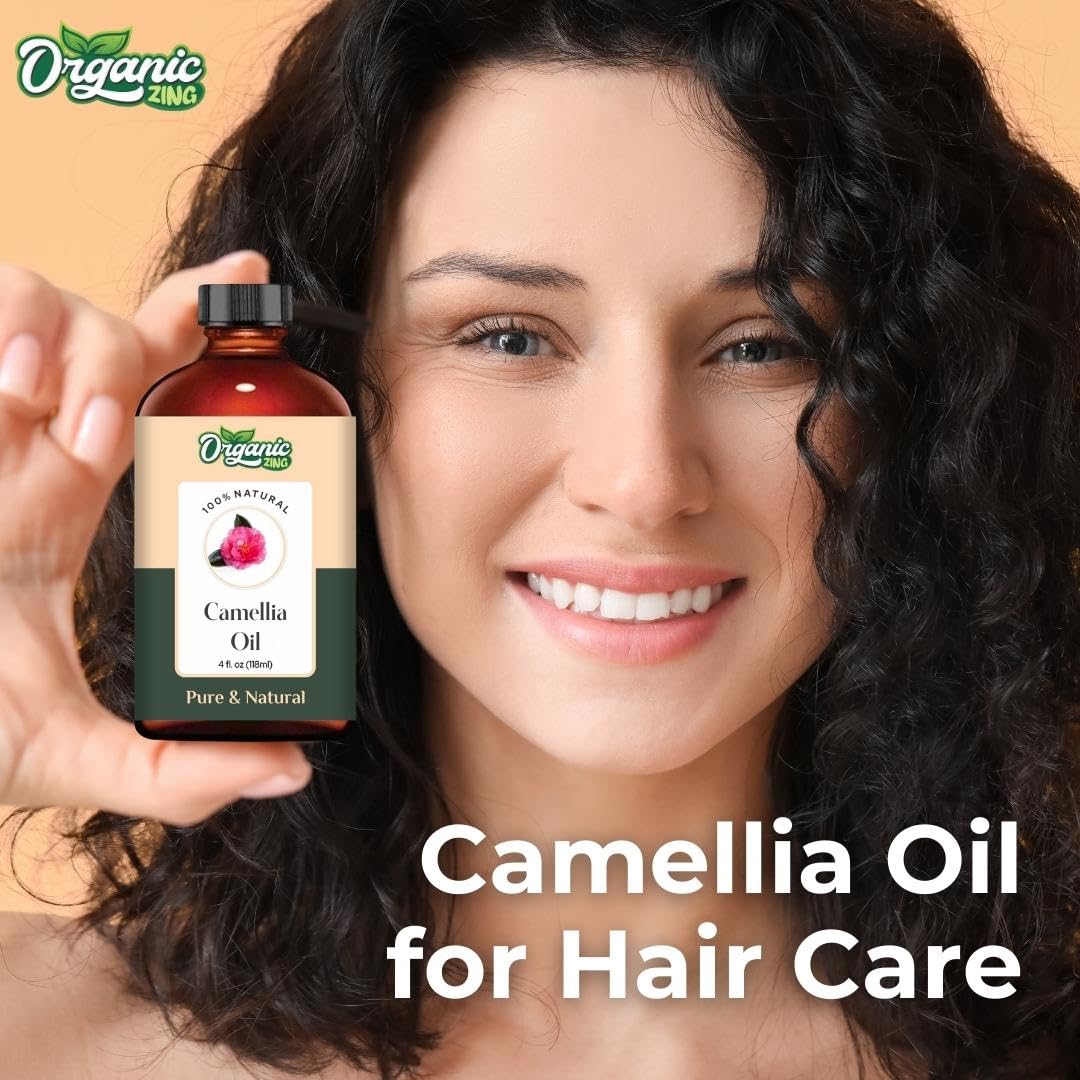 Organic Zing Camellia (Camellia Japonica) Oil | Pure & Natural Carrier Oil for Skincare, Hair Care & Massage