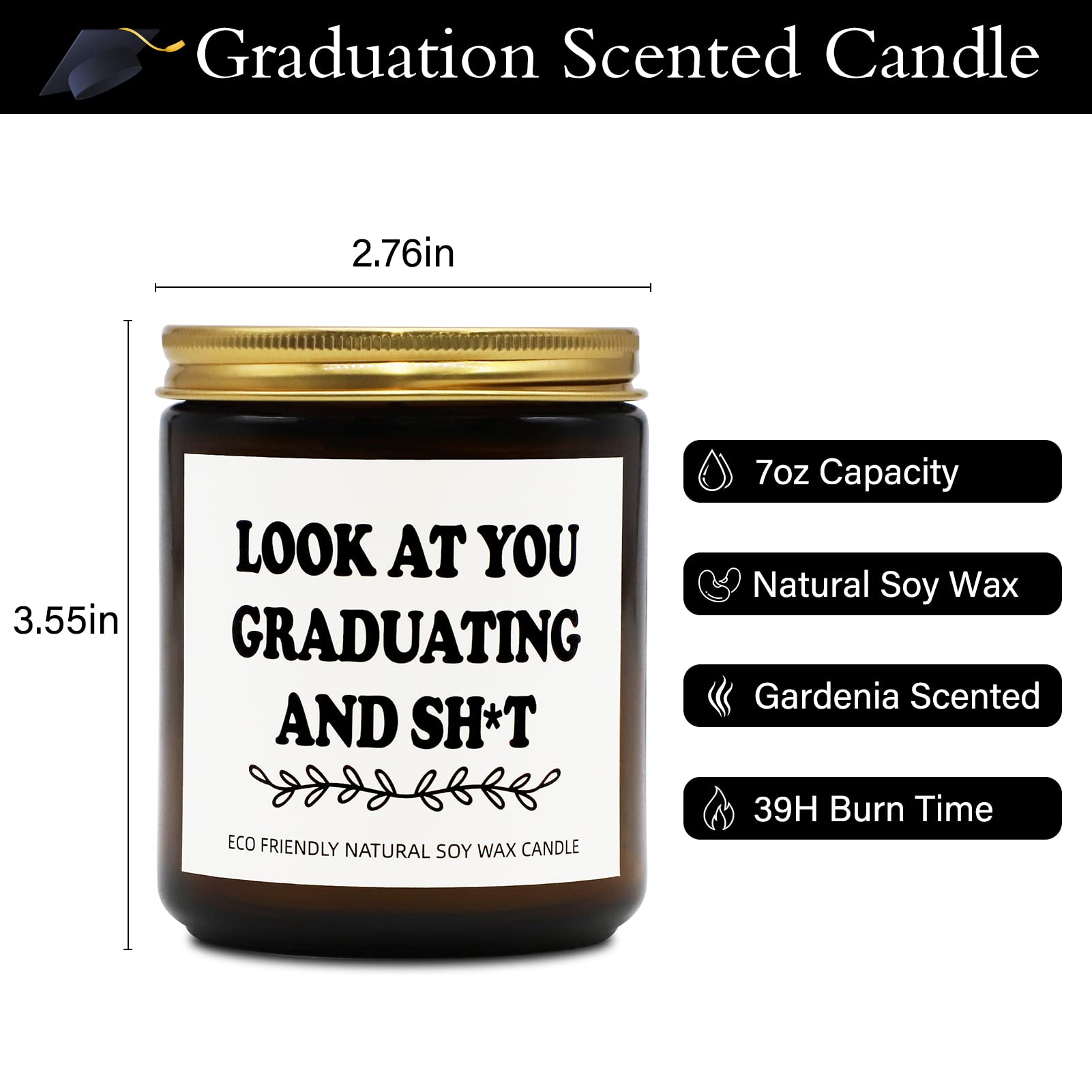 Joyseller Funny Graduation Gift for Her/Him, Look at You Graduation Candles for Party Decorations