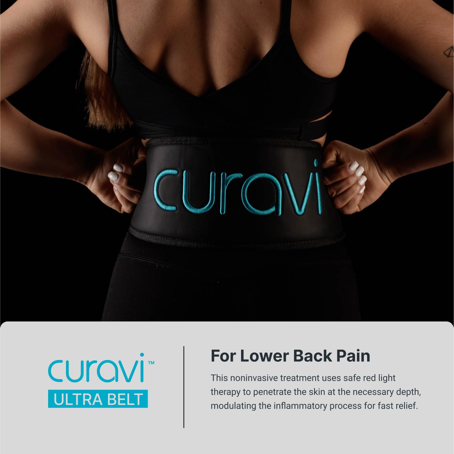 CURAVI Ultra™ Wearable Red Light Therapy Belt for Lower Back Pain Relief - 84 Diodes - Non-Invasive